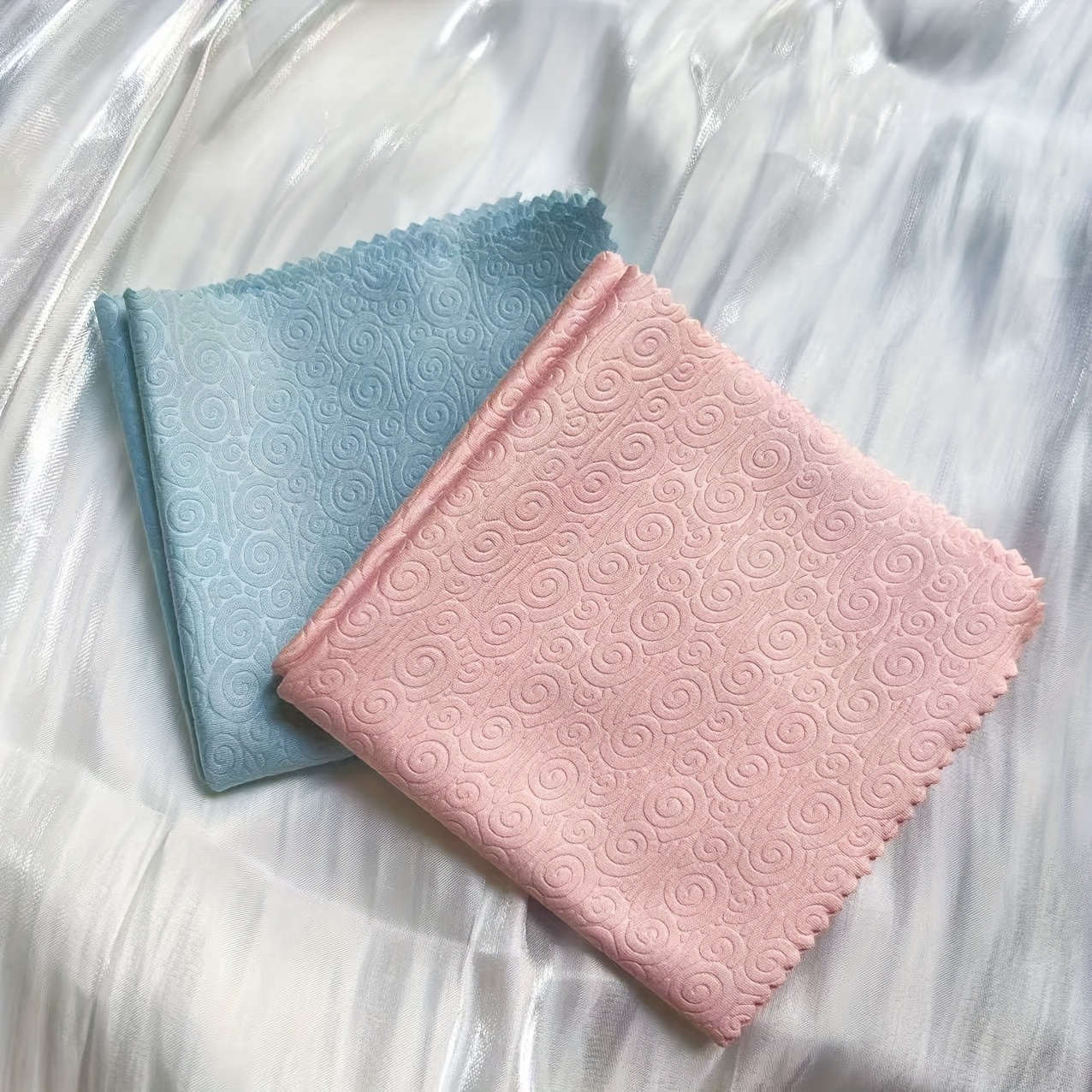 Image of 2pcs Extra Large Microfiber Glasses Cleaning Cloths - Gentle, Fragrance-free, , Streak-free Eyeglass Wipes For Eye Care, Soft And Absorbent, Reusable And Machine Washable