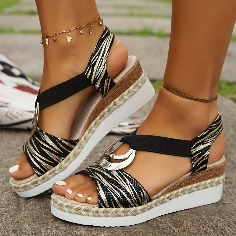 TEMU Sandales à Plateforme pour Femmes - Chaussures à Bride Cheville et Bout Ouvert avec Semelle Intérieure Rembourrée, Semelle en Caoutchouc