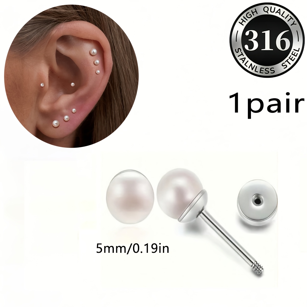 Women's Fashion Round Stud Earrings, Everyday Wear