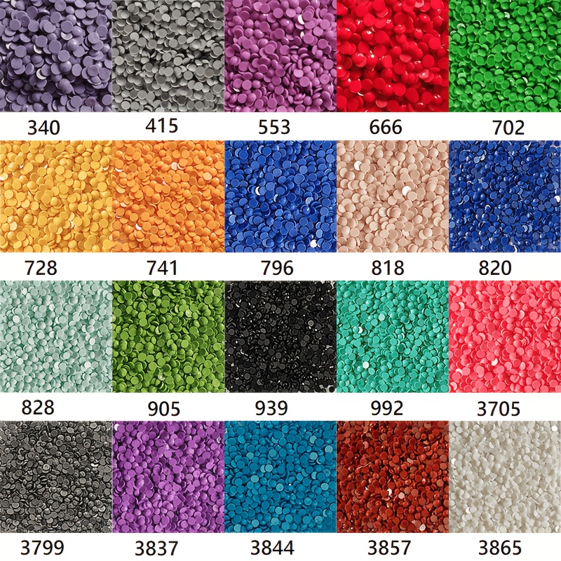 TEMU 12000pcs Perles Diamant Rondes Acryliques Colorées, Diamètre 2.8Mm/0.28Cm, 20 Couleurs, 600pcs Par Couleur, pour Peinture Diamant, Art , et Nail
