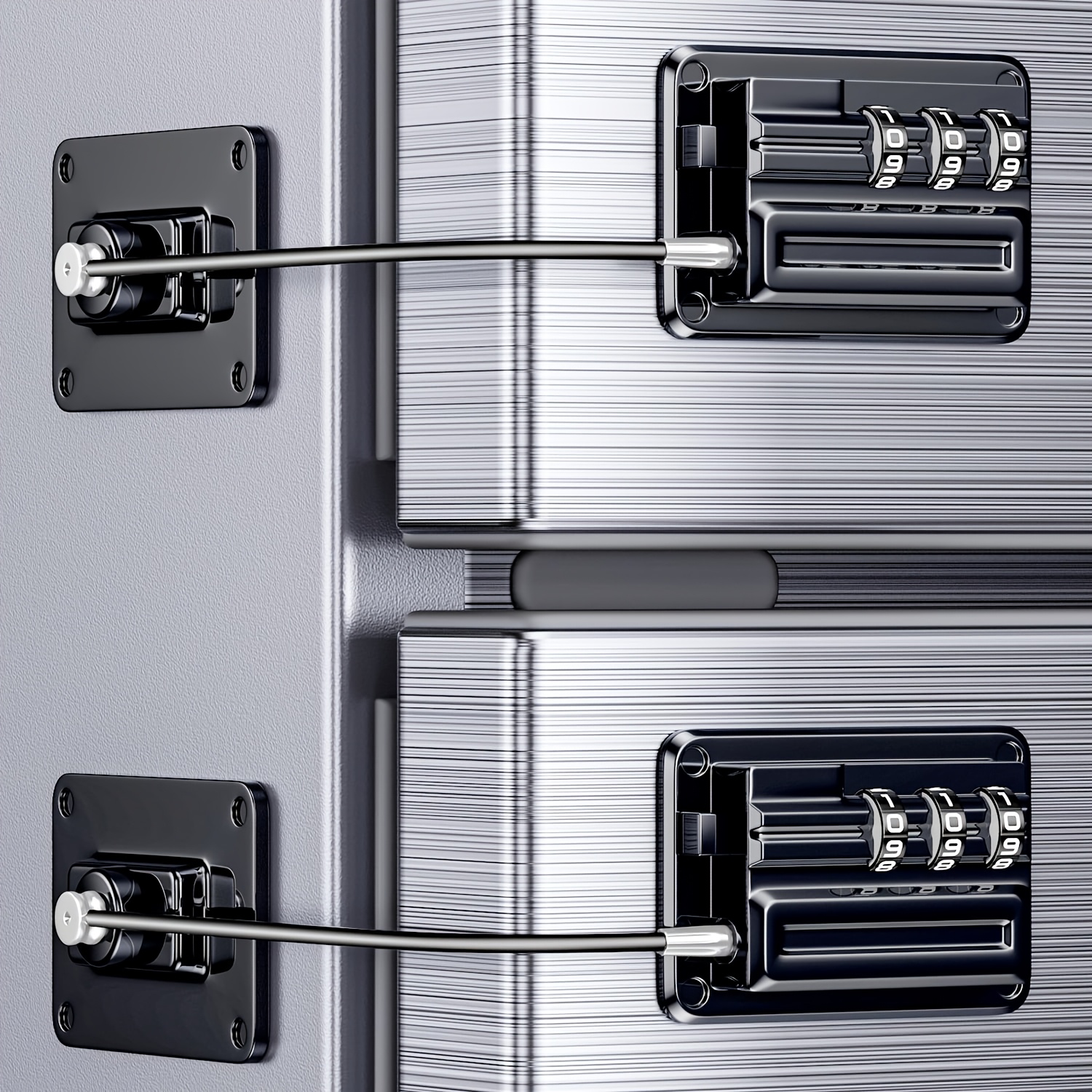 2pcs Upgraded Refrigerator Combination Lock - Cabinet Lock With Combination, Lock For Home And Pets, Suitable For Cabinets, Refrigerators, Freezers, Drawers And Windows.