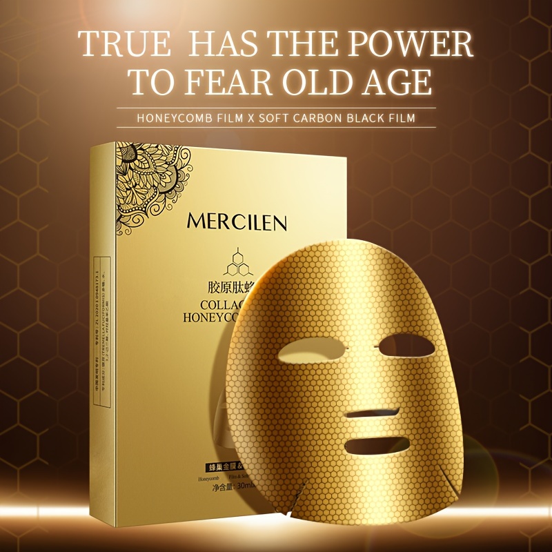 5pcs Golden Collagen Peptide Mask with Hyaluronic Acid