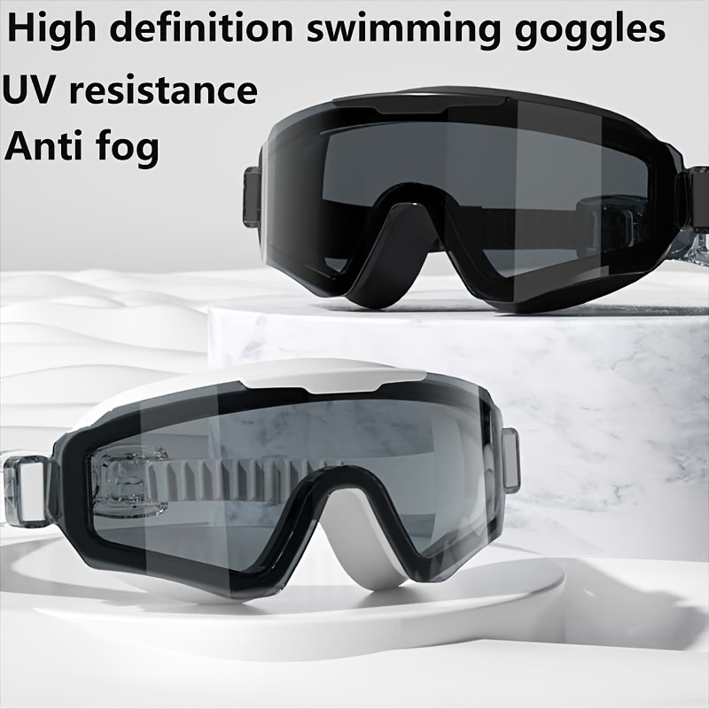 

Unisex Hd Anti-fog Waterproof Swimming Goggles With Large Frame For Adults - Durable Pc Material, Perfect For Outdoor Leisure Swim Goggles Goggles Swimming