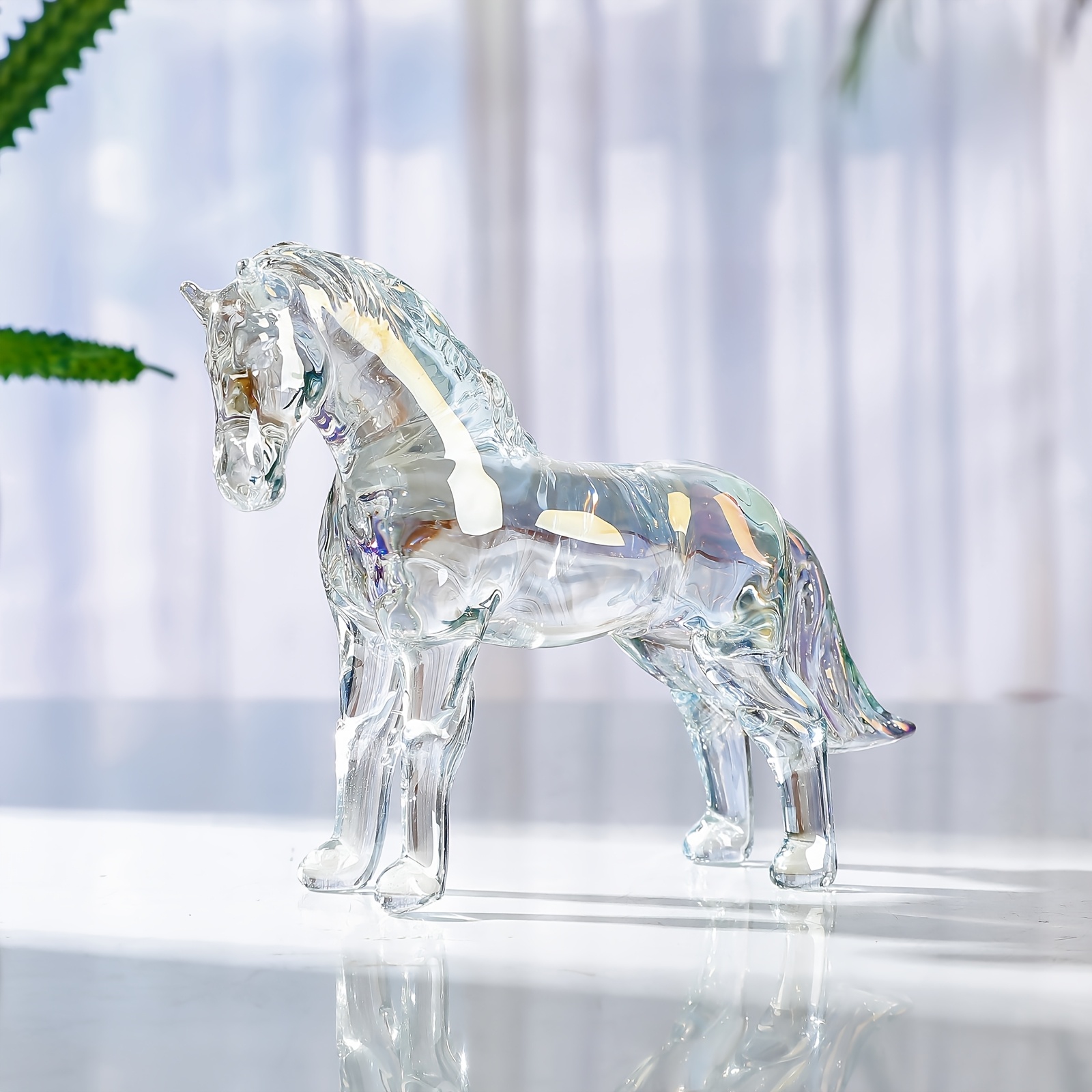 TEMU Artificial Luxury Standing Horse Sculpture Sun Catcher Ornament Statue, Home Desktop Decoration, Collectible, Cute Decorative Item For Home,