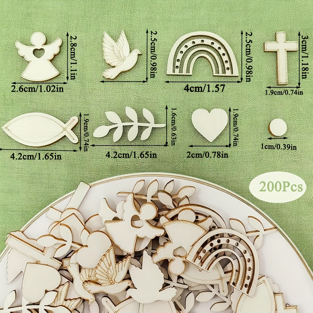 Image of 200pcs Of Wooden Confetti Featuring An , Heart, And Design, Perfect For Home Decor And Celebration Photo Props