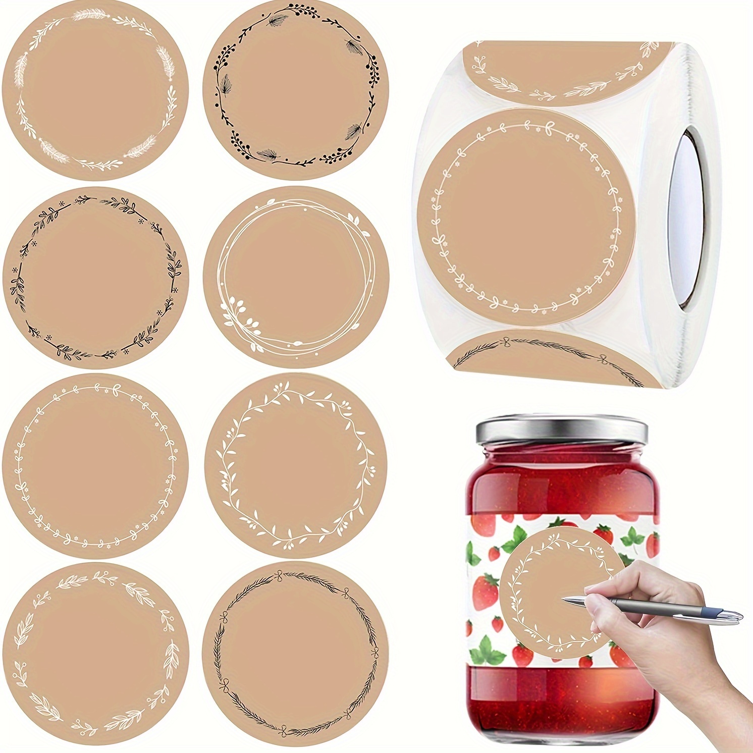 

500 Sheets/roll Paper Stickers, 4cm/1.75in Round Gift Stickers, Label Stickers, Jam Stickers, For Baking, Gift Bags, Cards, Envelopes, Bottles And Weddings