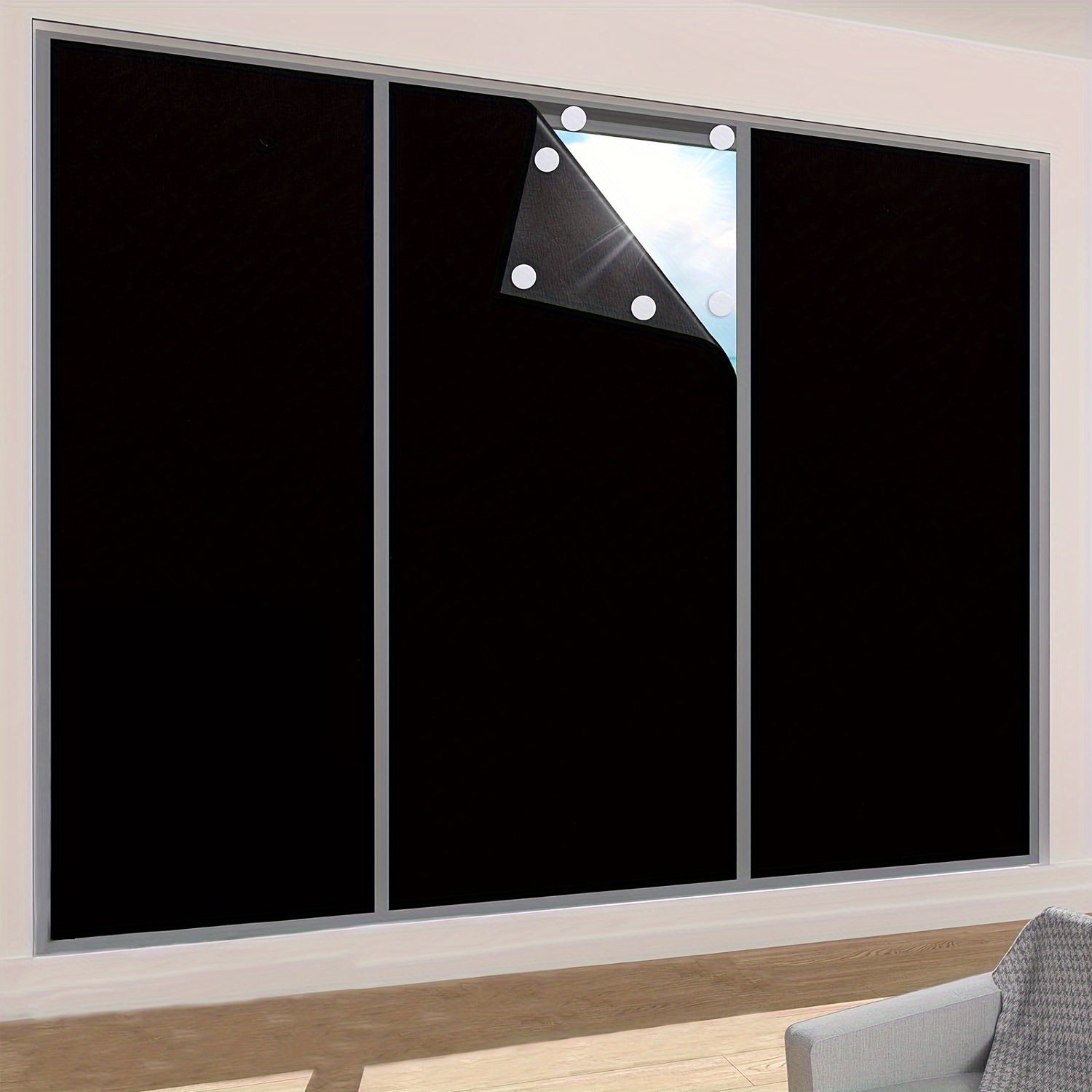 

Customizable Portable Blackout Curtains - No-drill, Design For Bedrooms, Travel & Office - Blocks Sunlight & , Window Curtains