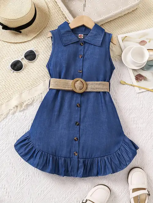 Girls' Casual Korean-Style * Denim Dress Girls' Casual Korean-Style * Denim Dress