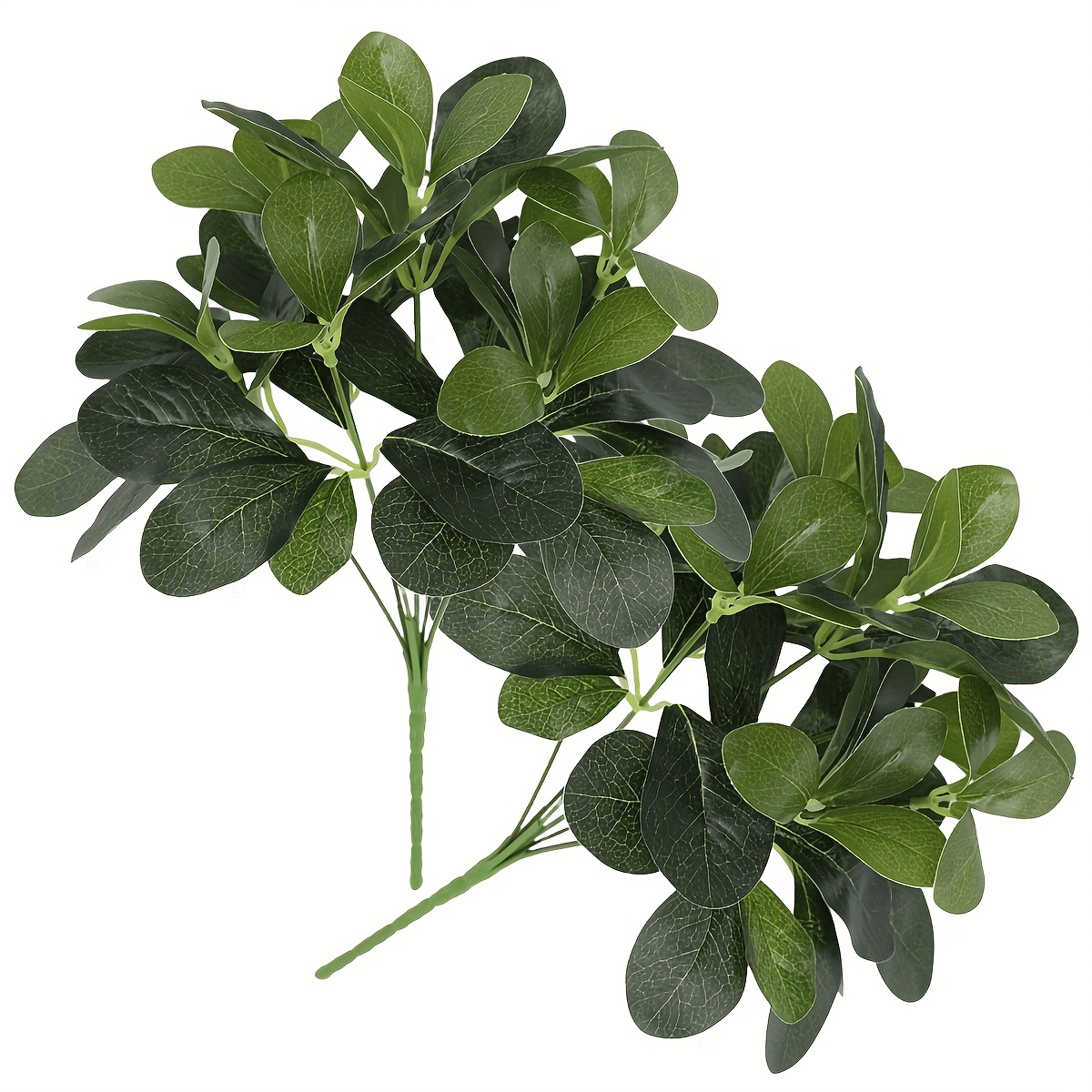 Image of 2pcs 9-heads Artificial Shrub Plants, Fake Bushes Greenery Leaf Arrangements For Indoor Outdoor Table Centerpieces Spring Decoration