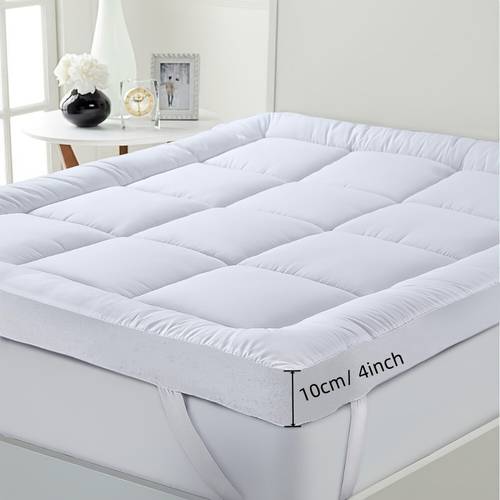 1pc hotel quality mattress toppers microfiber mattress cover 10cm soft and breathable fits single and california king bed sizes white