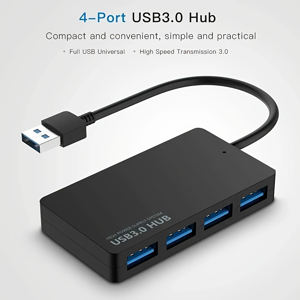 

4-port Usb 3.0 - Charging & Data Transfer Splitter With Overcurrent Protection, For Windows/mac/