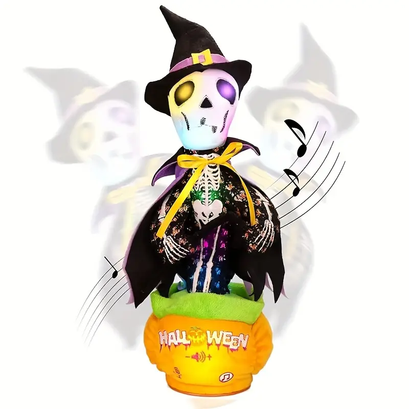 skulls and stuffed animals ornaments halloween christmas batteries details 1