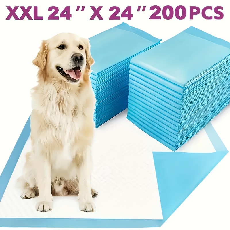 TEMU 100 200 400pcs, Dog And Puppy Urine Pads, Leak Proof And Quick Drying Design, Suitable For Toilet Training, Standard Water Absorption Rate, Standard Size, 23.62 * 23.62 Inches
