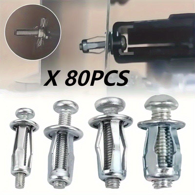 

80pcs -locking Binding - Galvanized Nut Bolts For Metal, Thread, Iron ,