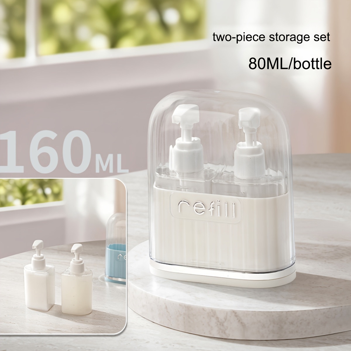 TEMU Travel Refillable Bottle Set; 2pcs Or 4pcs Set; Portable Toiletry Dispenser Set; With Labels, Travel Refillable Bottles, For Storing Toiletries;