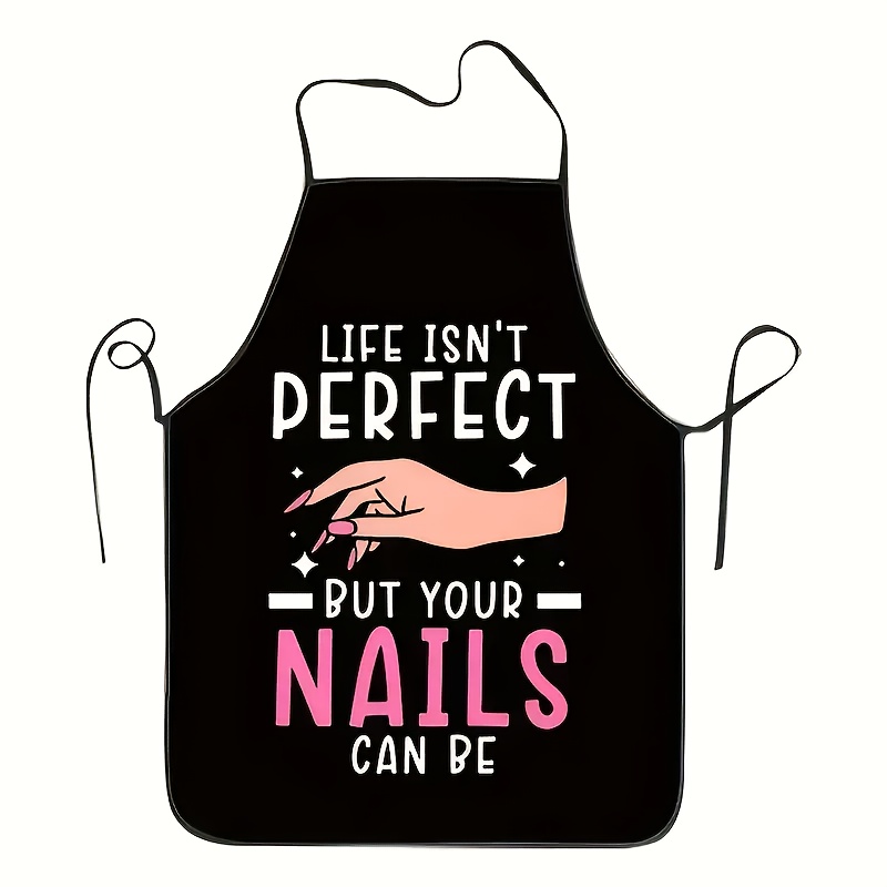 TEMU 1pc, Printed Apron, Suitable For Hairdressers, Nail Technicians, Cooking And Baking