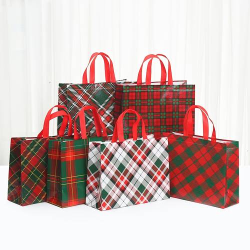 12pcs christmas gift packaging printed non woven gift 12 99 inches x 9 84 inches x 4 33 inches large tote party tote gift retail store shopping