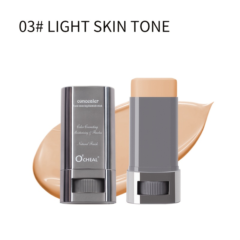 Image of 1pc 2-in-1 Concealer And Foundation Stick, Covers Dark Circles & Spots & Tattoos, Waterproof And Sweat-resistant, Flawless-looking Makeup Matte End