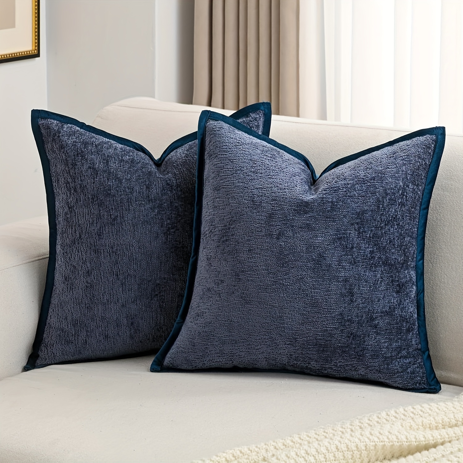 1pc Modern Chenille Throw Pillow Cover Soft Velvet Decorative with  Zipper Closure, Hypoallergenic, Machine Washable