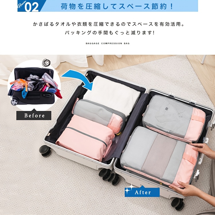 旅行用圧縮パッキング セット、大容量で衣類の整理に最適 商品詳細 4