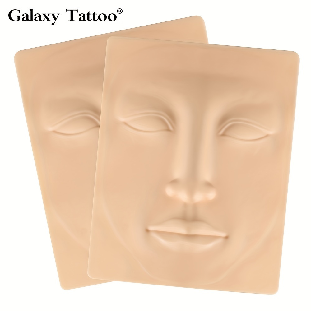 

Galaxy Tattoo Practice Skin Silicone, 1 Piece High-quality Full-face Mannequin For Permanent Makeup And Tattooing Training, Tools & Accessories, No Power Supply Needed, Without Battery