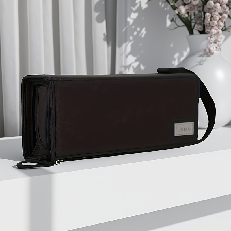 TEMU Large Capacity Aesthetic Pen Box With Handle - Spacious Zippered Pen Holder, Flat-open Lid & For Home Office Storage - Portable Pen Case For