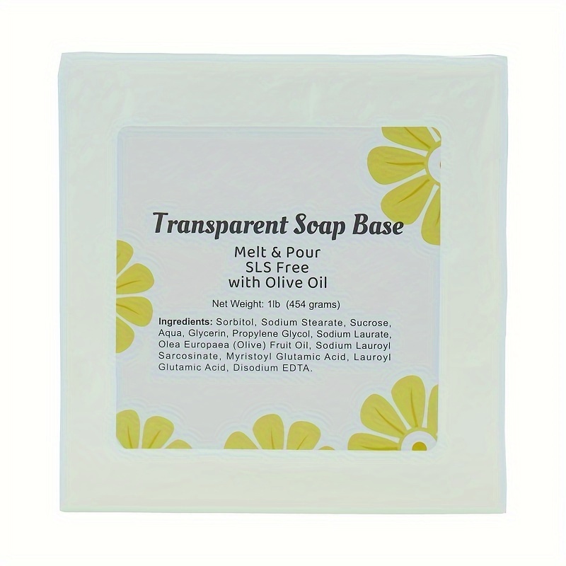 Essentials Bloque de jabón de glicerina, transparente y sin perfume, jabón  para derretir y verter, esencial para hacer jabón, 5 libras.