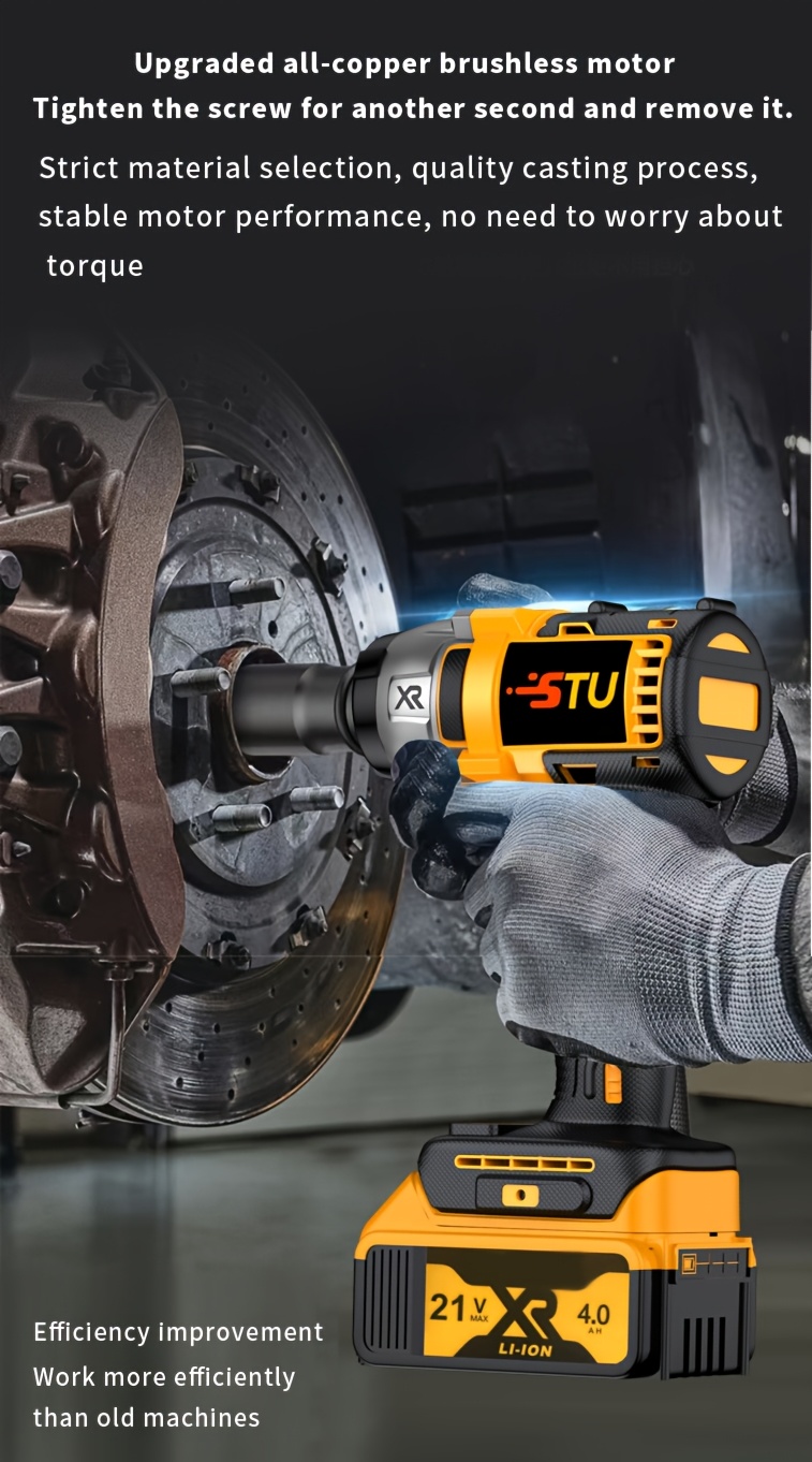 new wireless impact wrench with   of 3000 revolutions per minute and a   torque of 350     475n m   with a 4 0ah lithium   charger and carrying case suitable for automotive construction and home repairs details 3