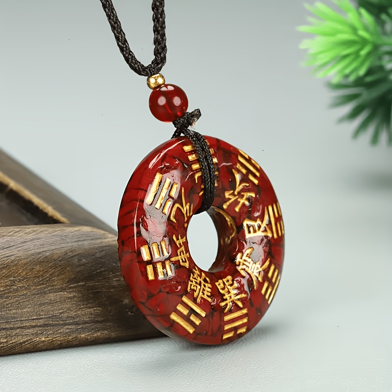 Cinnabar Ore Pendant Necklace, Artistic Design
