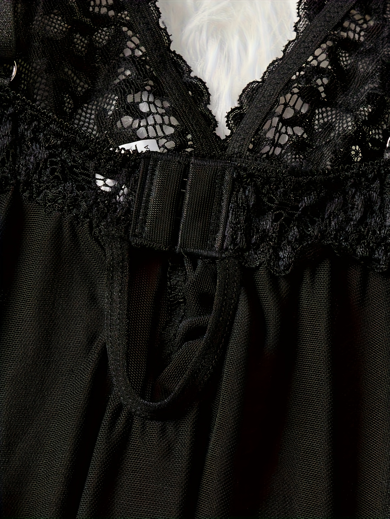   womens sleepwear set solid color with contrast lace details lingerie collection Product details 15