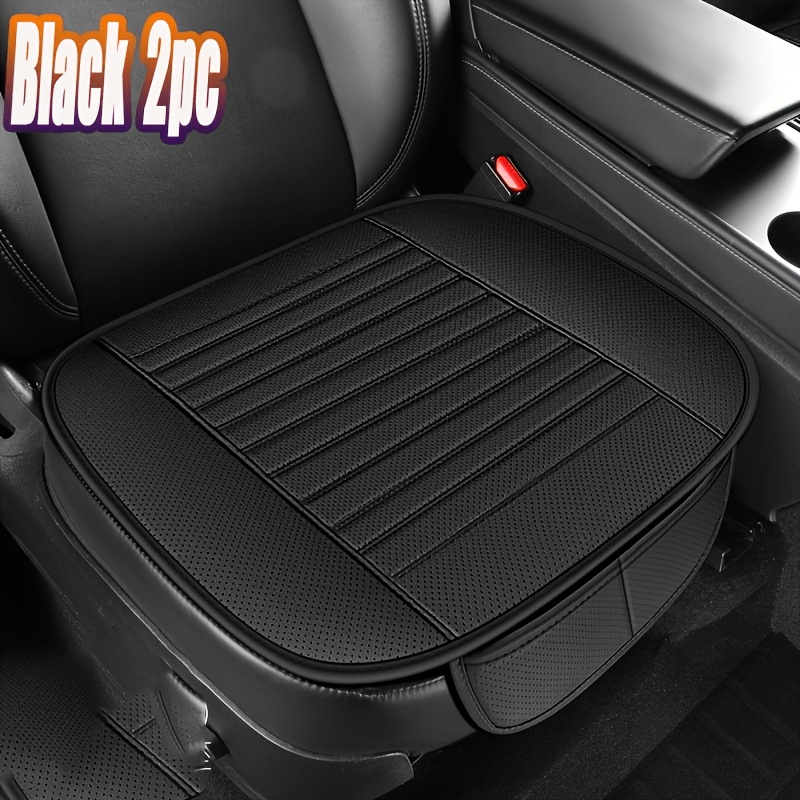 TEMU 2pcs High-grade Car Pu Leather Car Seat Cover Cushion, Car Half-pack Seat Protective Cover, Non-slip Rubber Is Stable And Does Not Shift, The