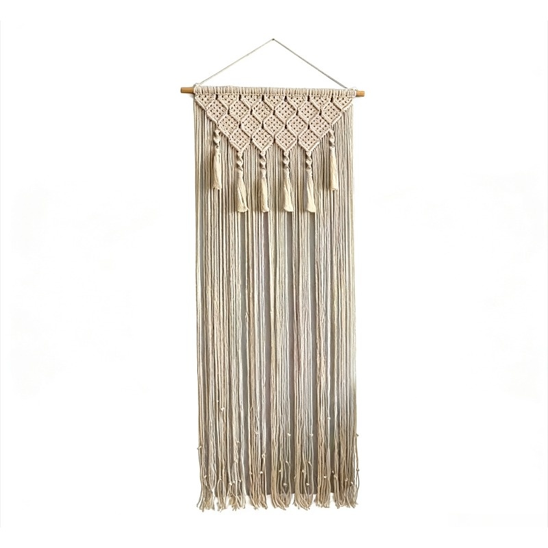 Image of Handmade Door Curtain Tapestry In Bohemian Style, Measuring 65*200cm, To Enhance Home Decor And Happiness.