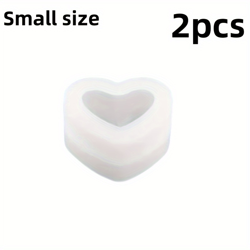 2pcs 3d Heart Mold, Crystal Epoxy Silicone Mold Home Decoration, Diy Casting Art Soft Silicone Mold (large And Small)