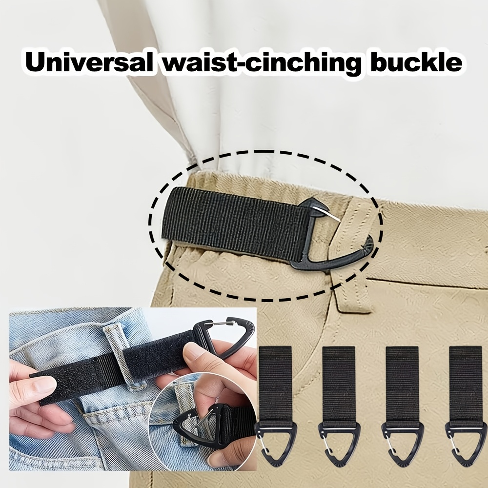TEMU 4pcs Set Of Integrated Buckle-free Belts, Adjustable Hidden Waist Tightener For Men And Women, Unisex Waist Tightening Clip, Holeless Seamless