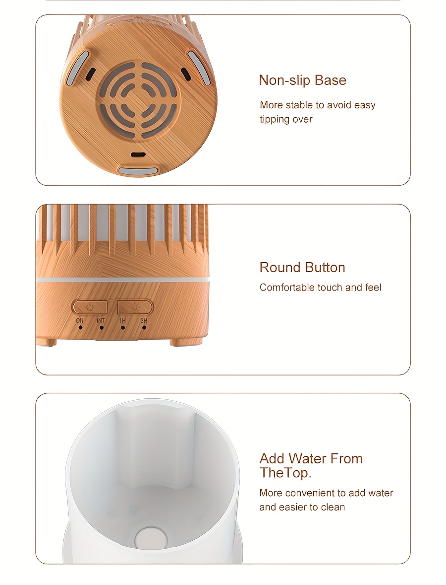 Umidificator cu ultrasunete de 150 ml cu lampă în 7 culori, difuzor de aromaterapie cu design crăpat - Alimentare USB, temporizator reglabil, ceață rece silențioasă pentru casă, birou, yoga, spa, cadou