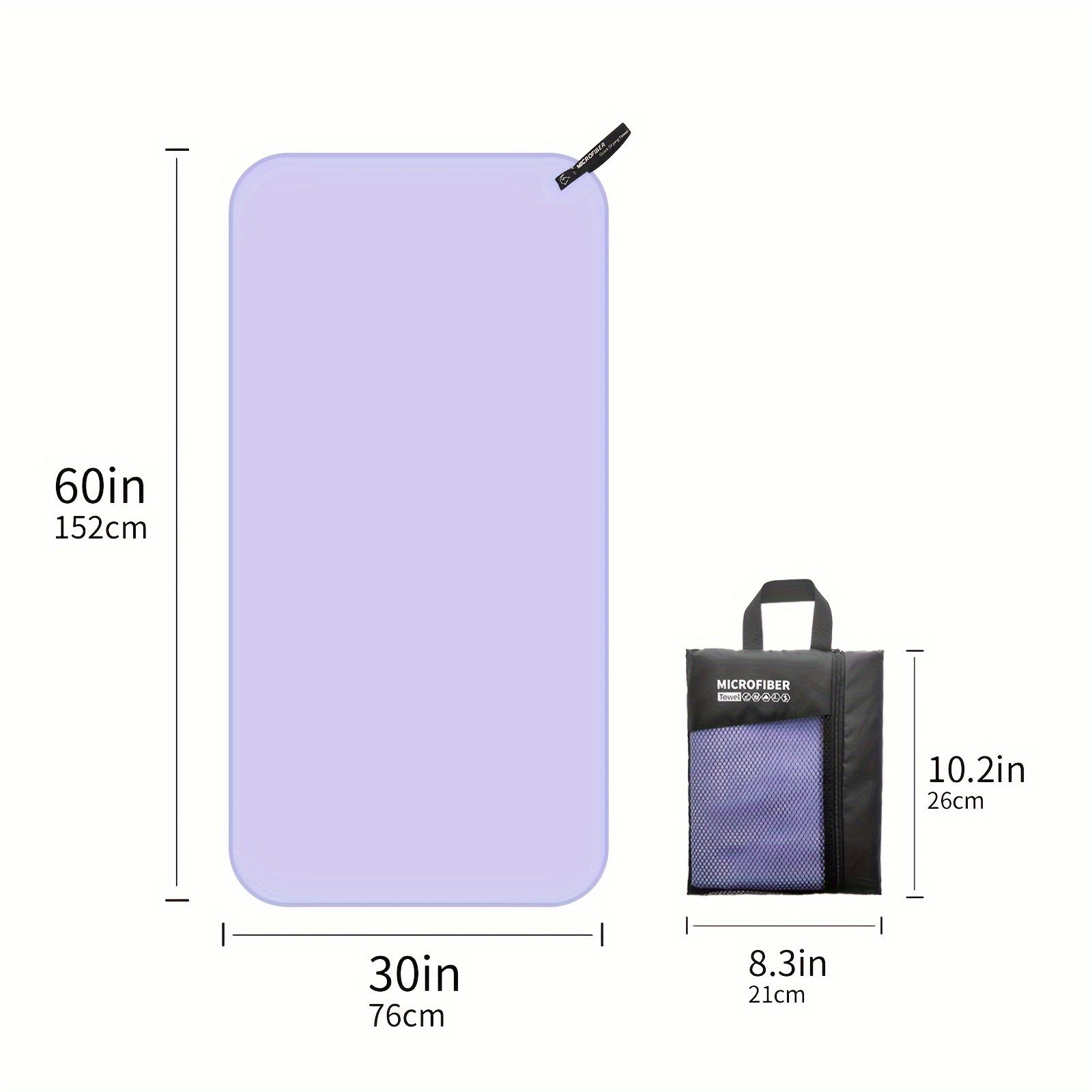 Quick Dry Microfiber Towel for Beach and Swim, Lightweight