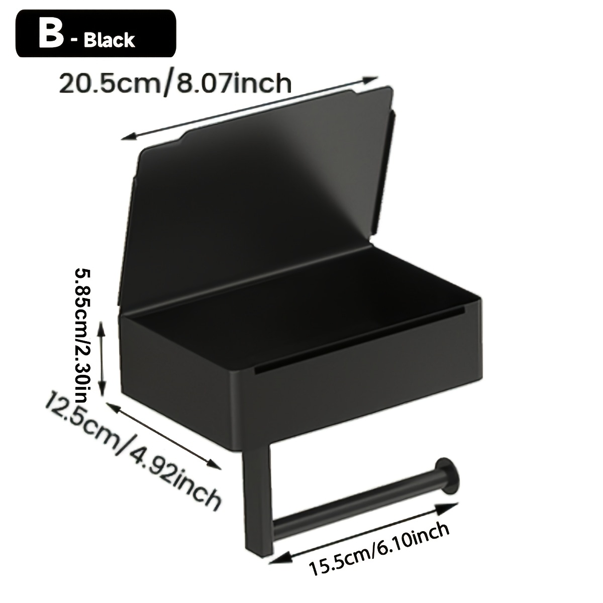 TEMU Bathroom Tissue Holder Wall-mounted Toilet Bathroom No-punch Toilet Paper Holder Mobile Phone Holder Restroom Roll Paper Storage Rack Suitable