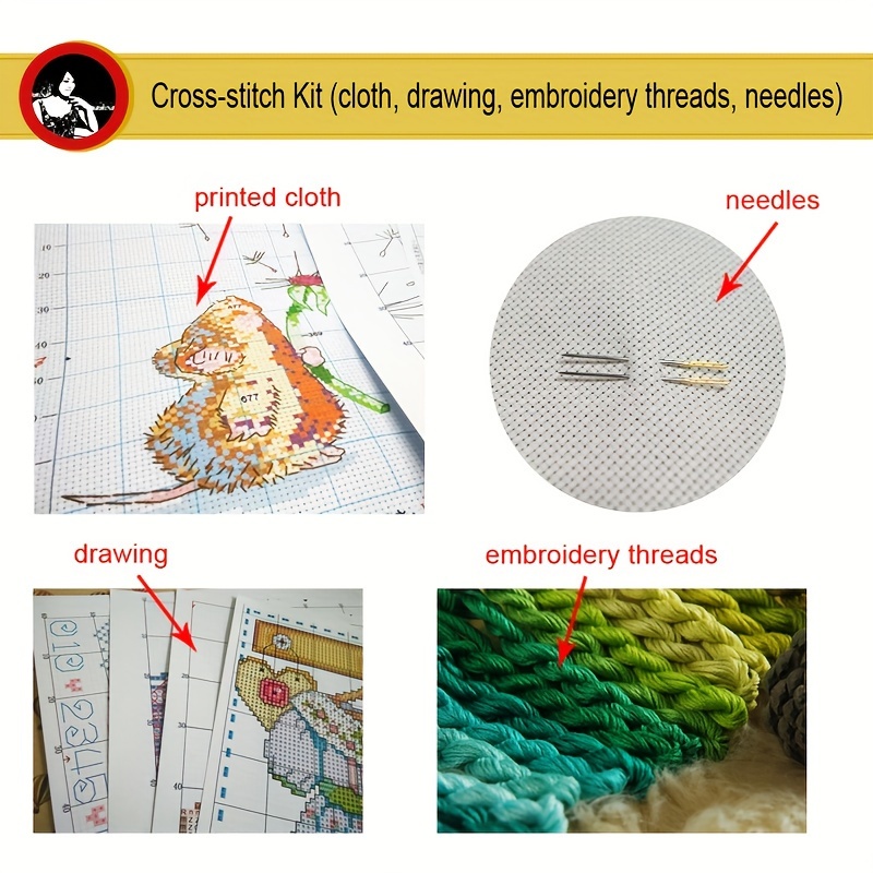 1 セット中国クロスステッチキット刺繍裁縫セット DIY プリント 11CT ウサギ動物美しい花家の装飾 50 × 50 - Temu Japan