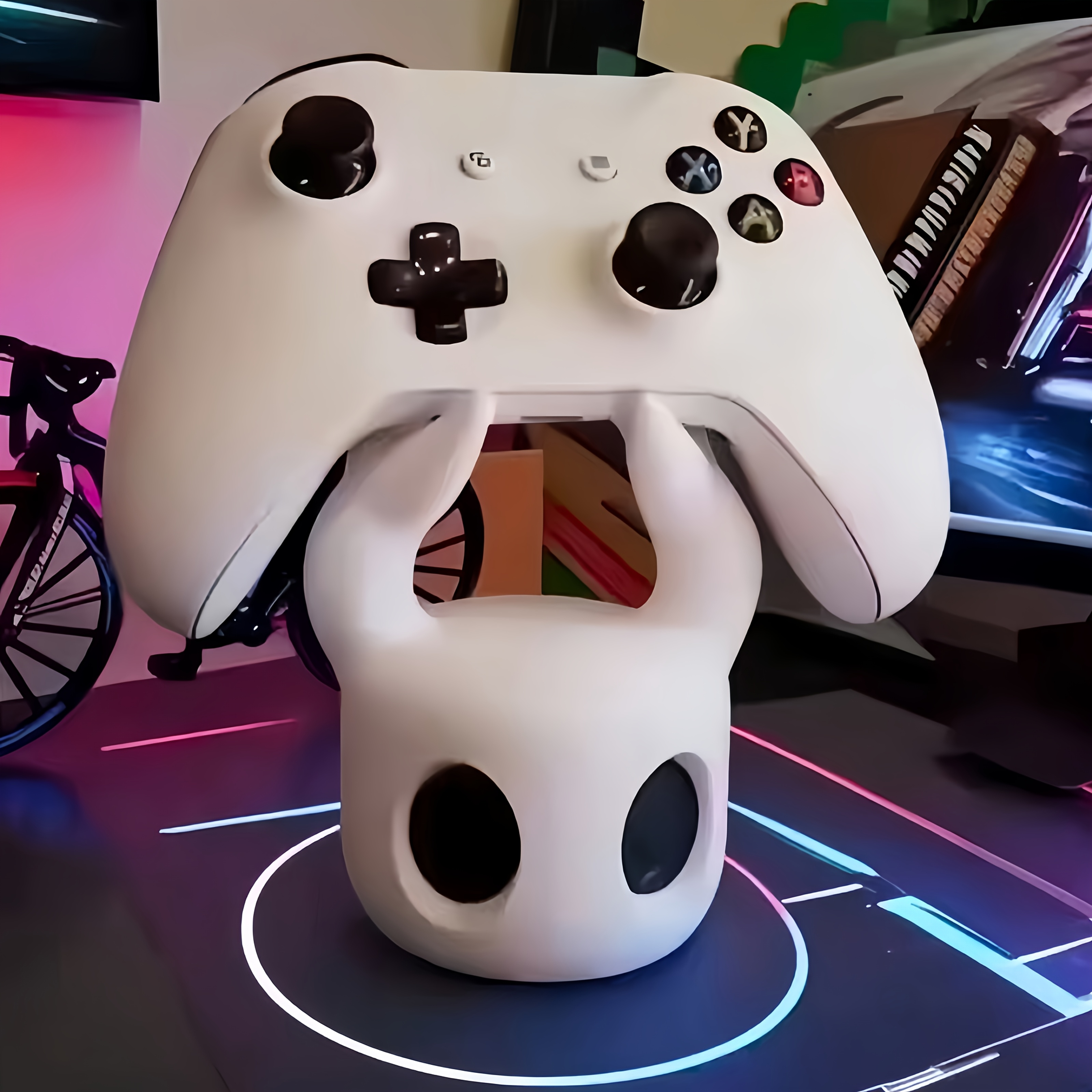 item picture 1pc Universal Game Controller Stand - Compatible with All Controllers, Creative Desktop Display Rack, Cool Gaming Accessory, Ideal for Gamer Desktop Storage & Decoration