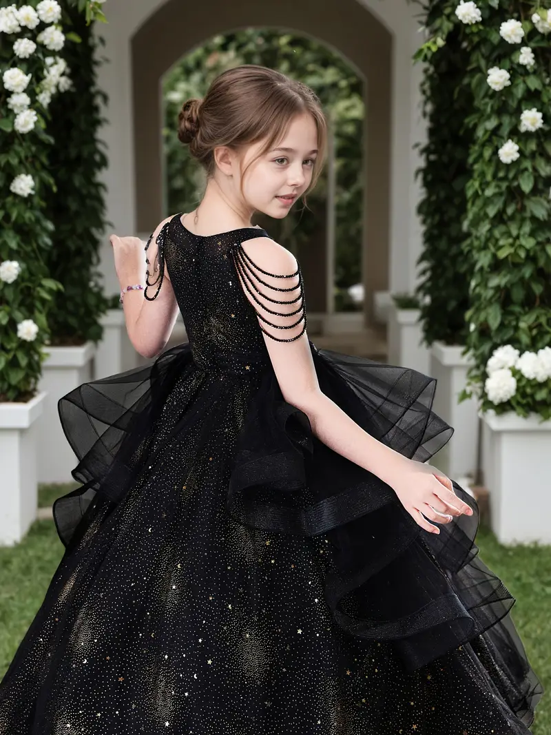girls black elegant dress Girls Black Dresses & Rompers