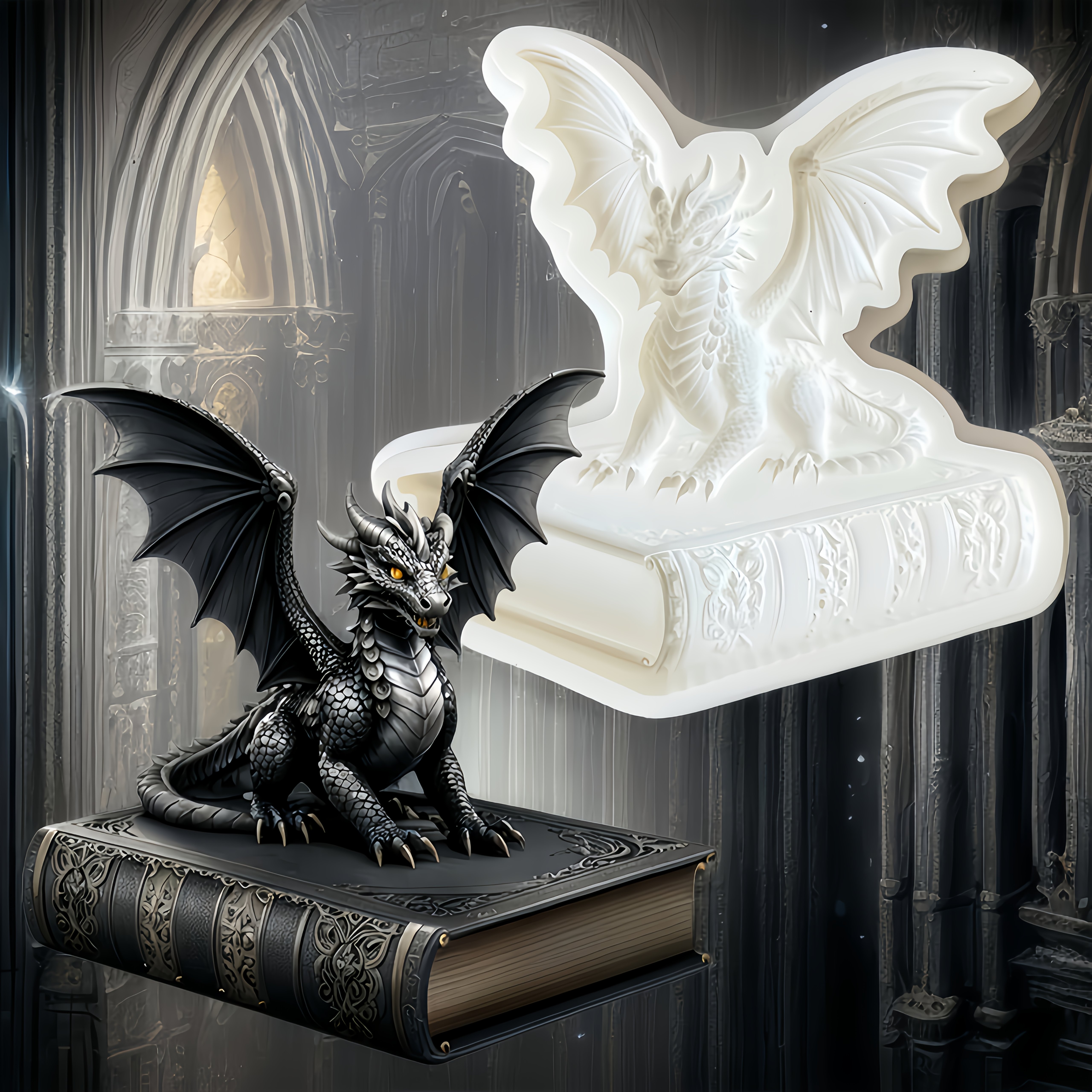 1pc, Powerful And Domineering Dragon Shaped Gummies And Sugar Flipping Molds, Chocolate Dropper Molds, Kitchen Baking Molds