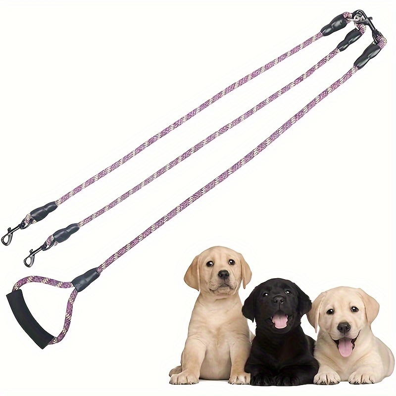 

Dual Dog Leash With Wave Pattern - Detachable, -free Nylon Lead For Walking 2 Dogs Retractable Dog Leash Dog Leash For Medium Dogs