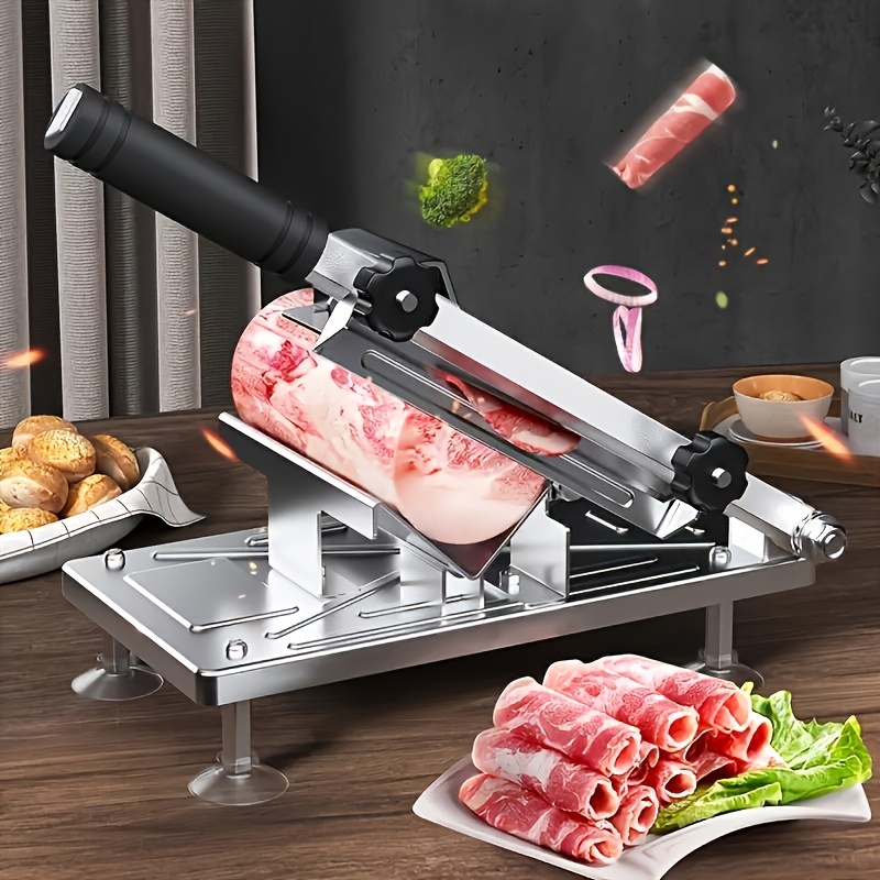 

1pc Meats Slicer, Meat Slicers, Stainless Steel Manual Meat Slicer, Perfect For Cutting Beef, Mutton, And More, Slicer For Fresh And Meats, Kitchen Stuff