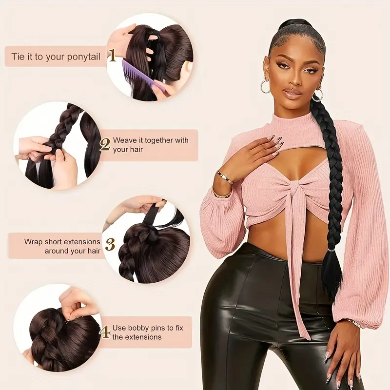 wrapped ponytail hair extension details 1