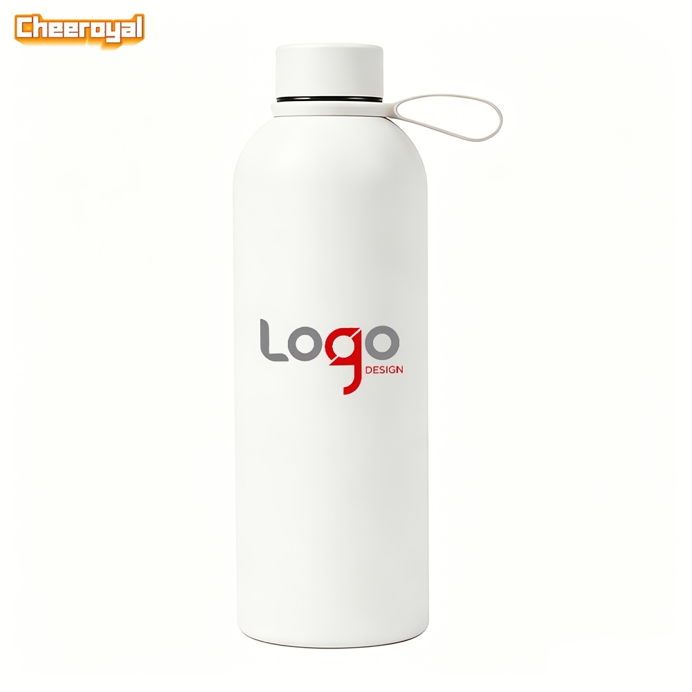 TEMU 1pc 18oz Personalized Stainless Steel Insulated Narrow-mouth Sports Water Bottle, Customizable Portable Outdoor Sports With Handle, Customizable