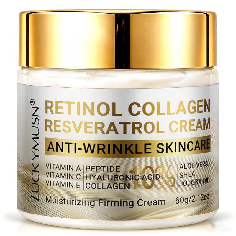 Image of Retinol Collagen Moisturizing Cream With Hyaluronic Acid, , Jojoba Oil & Vitamin - Wrinkles, Skin Tightening & Lift, Suitable For Types, Face Cream, 60g/2.12oz
