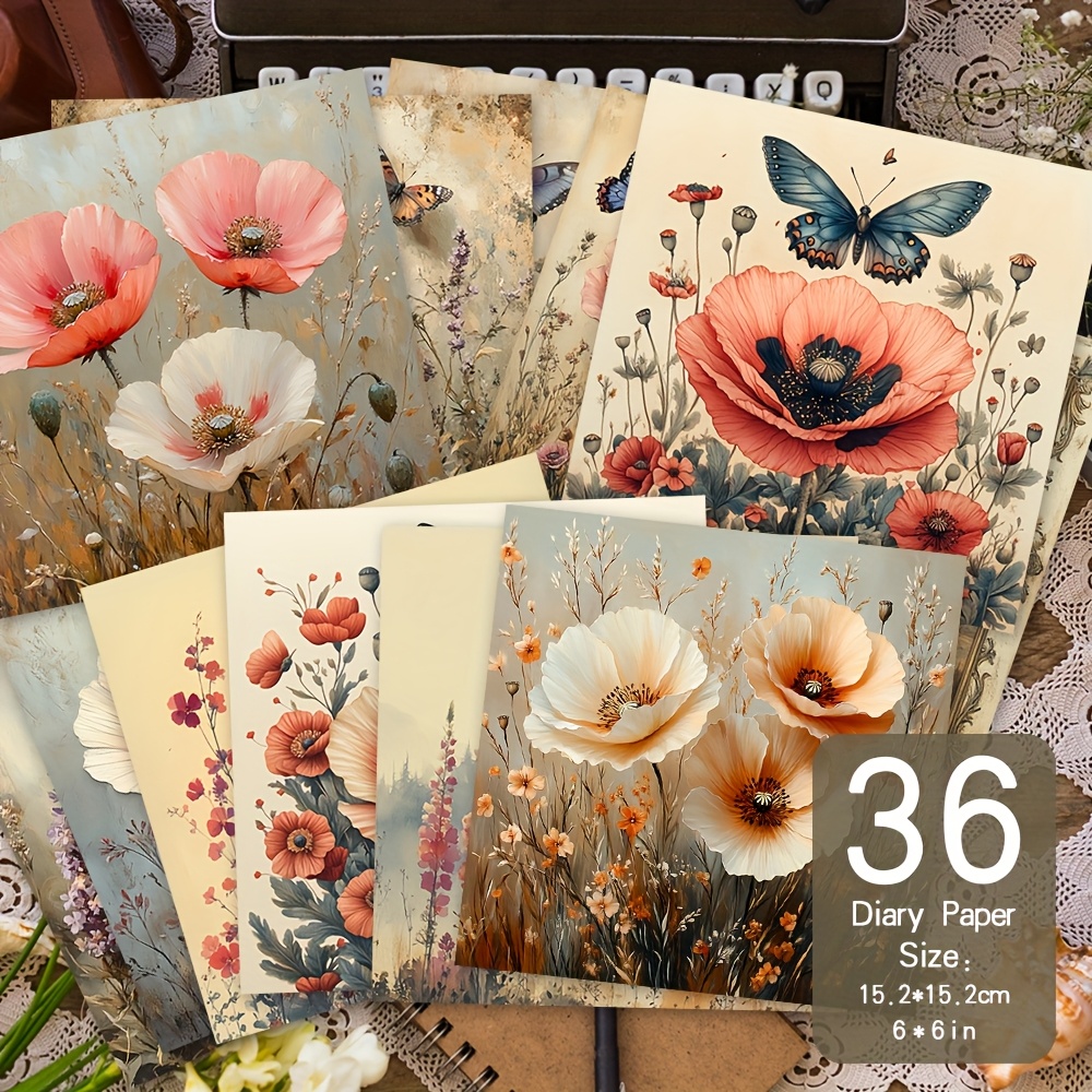 TEMU 36 Vellen Scrapbookpapier, 6×6 Inch, 12 Verschillende Ontwerpen, Ideaal voor Journals, Handgemaakte Kaarten, Albums, Cadeauverpakking,