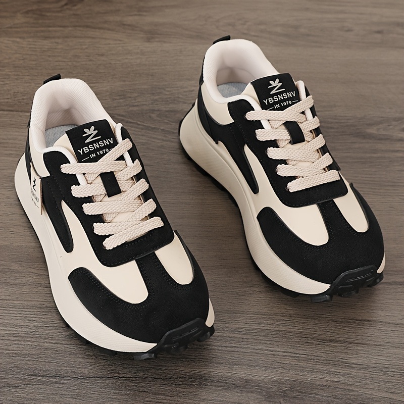 White Low-Top Sneakers Lightweight Chunky Platform Shoes with Lift,  Round-Toe Upper Cushioned PVC Sole Spring/Fall Casual s  (Office/Cafe)