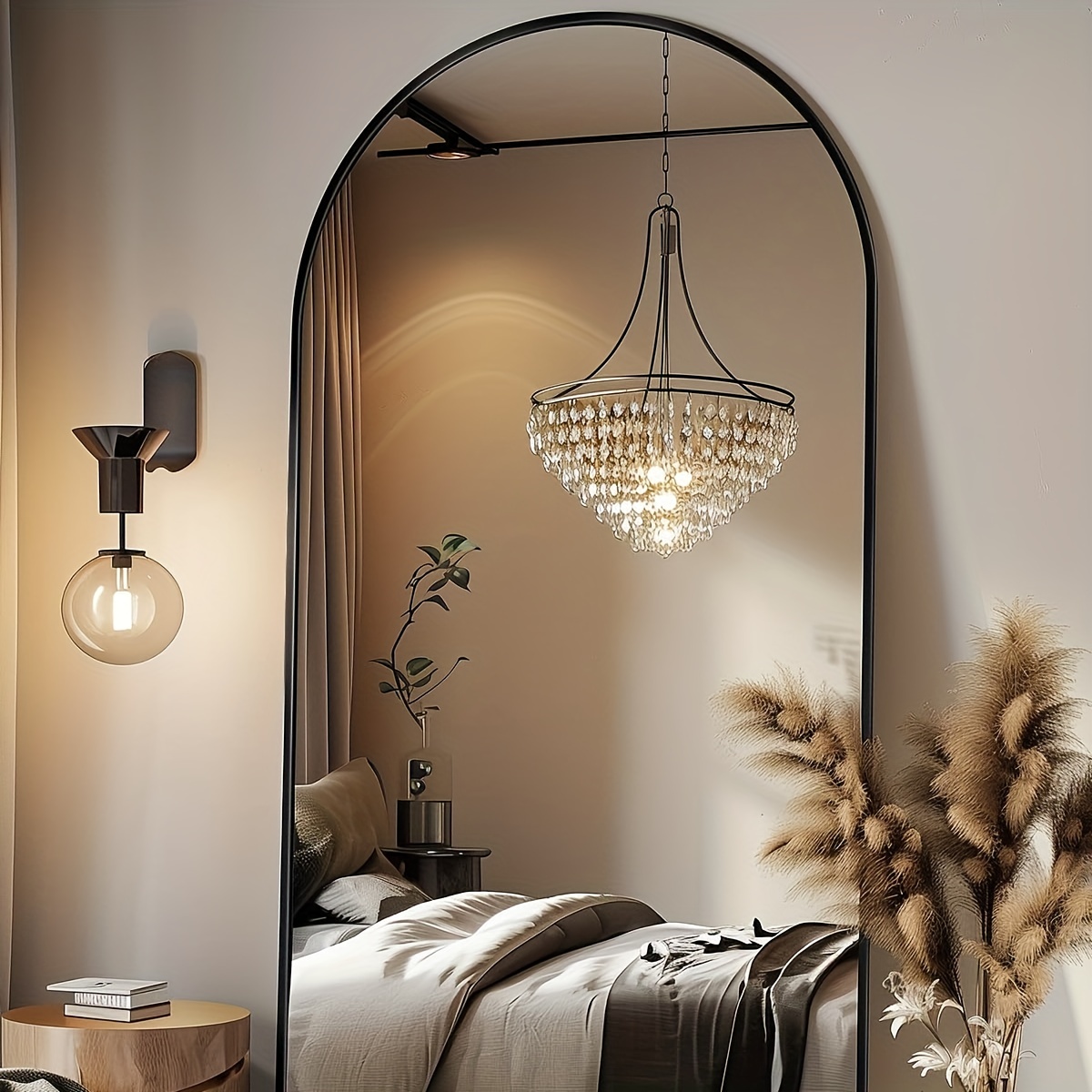 

26" X 71" Arched Full Length Mirror - Black Full Body Mirror - Extra Large For Bedroom, Living Room, Bathroom