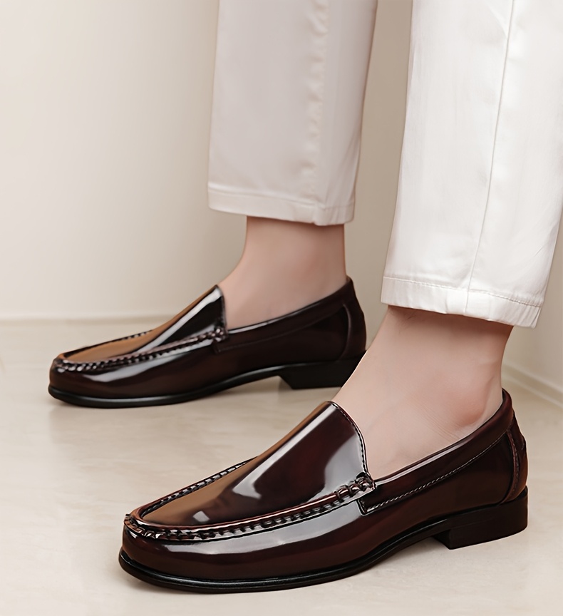 Business Casual Men'S Plus Size Fashion Loafers, Slip-On Lazy Shoes, Comfortable And Wear-Resistant Rubber Sole